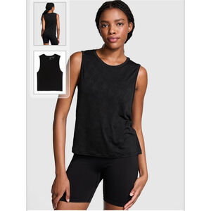 Victoria's Secret PINK Black Sleeveless Seamless Muscle Tank Top XL NWT